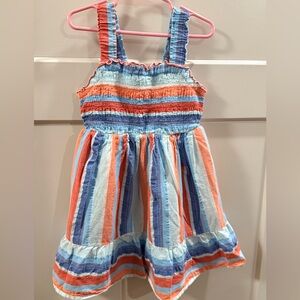 Cat & Jack Vibrant Striped Dress - Red, Blue, White